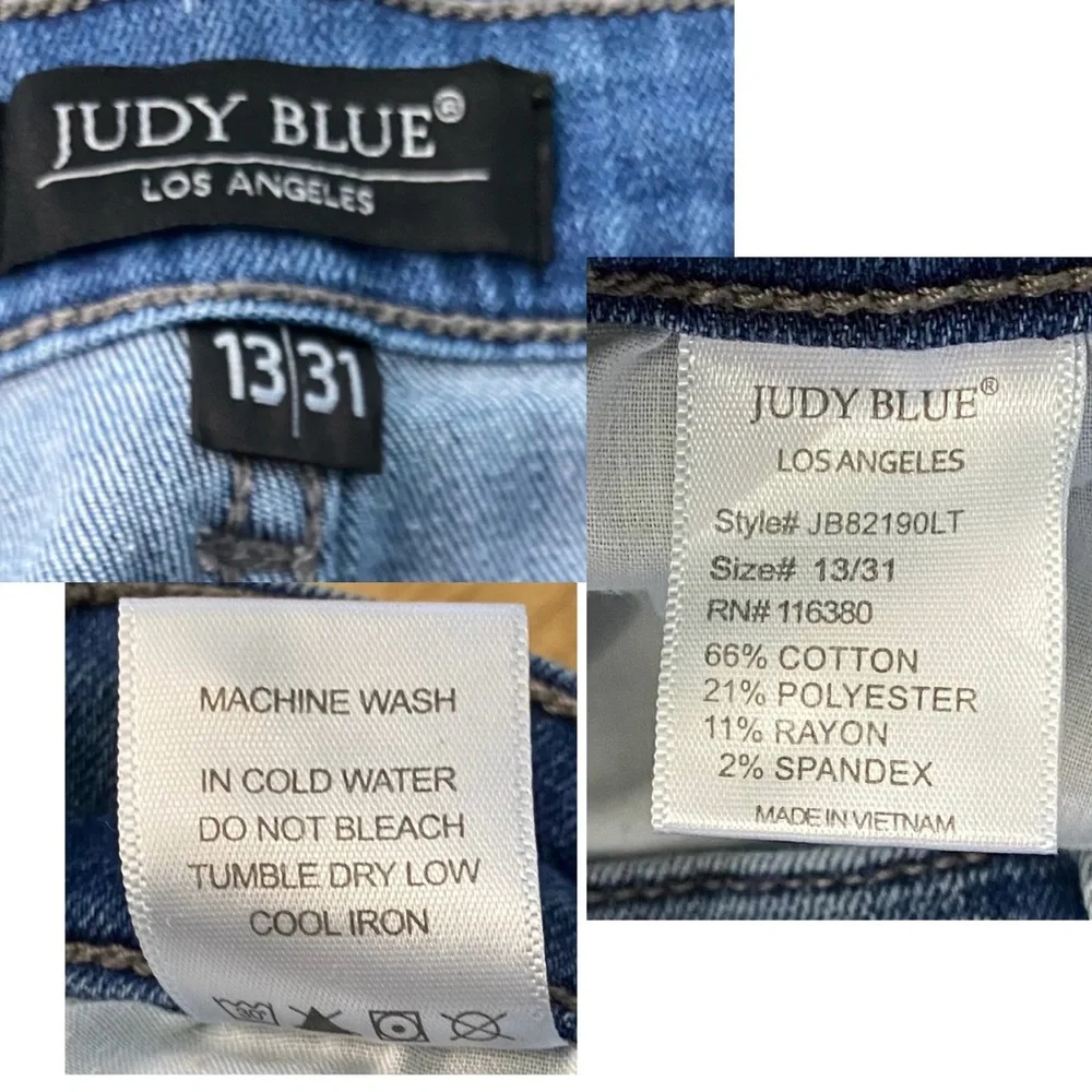 Judy Blue Los Angeles Women’s Sz 13|31‎ High Rise Heavy Handsand Skinny Jeans - Picture 11 of 17